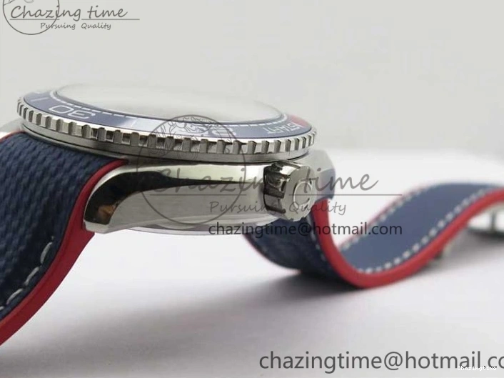 0504 Comfortable Planet Ocean 43.5mm America’s Cup VSF Best Edition White Dial On Blue Gummy Strap A 7900